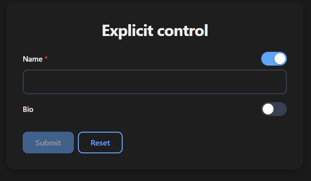 Explicit Control